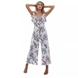 The Jetset Diaries Flowers in Your Hair Jumpsuit Size Large Sleeveless Romantic